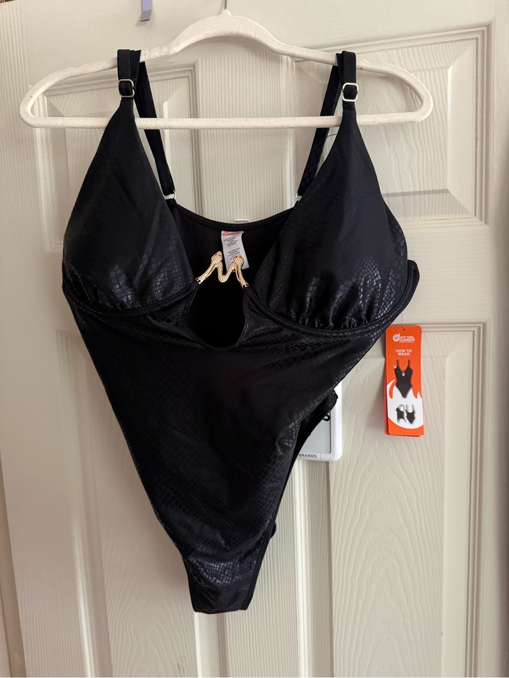 Black Shimmer snake One-Piece swimsuit from Megan Thee Stallion
